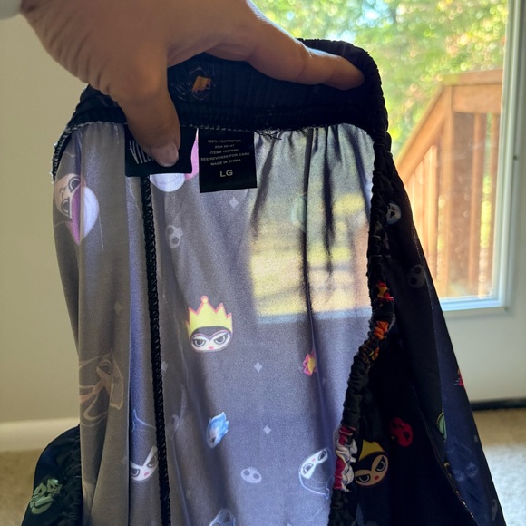 Disney Chibi Original Villains Print Lounge Pants Size LG Maleficent Ursula Hook - Picture 4 of 5